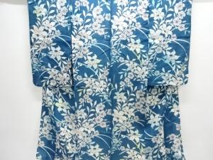 大正ロマン　紅梅草花模様暈し着物